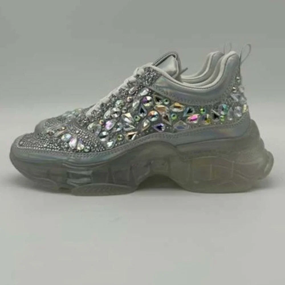 Steve‎ Madden Manifesto Rhinestone Sneakers - Women's Size 6.5 - NIB